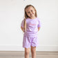 Custom Embroidered Scalloped Shorts Set - Pink or Purple