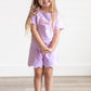 Custom Embroidered Scalloped Shorts Set - Pink or Purple