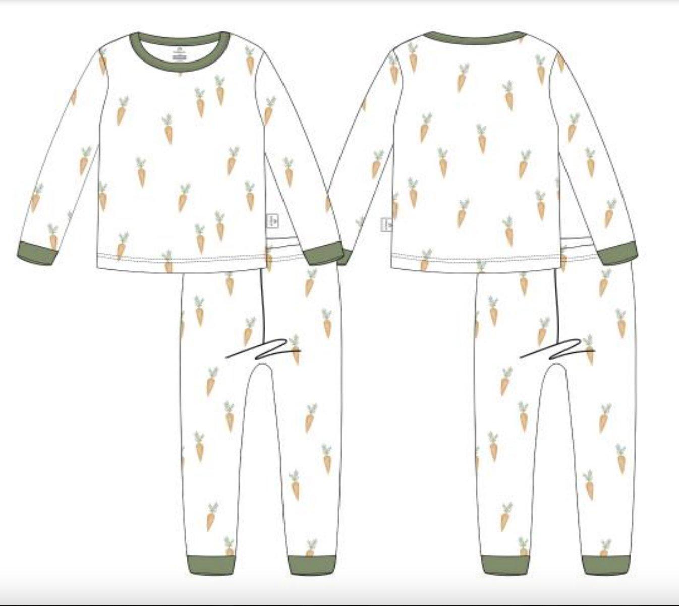 Keep Calm and Carrot On 2pc Bamboo Pajama Set - Little Joy Co.