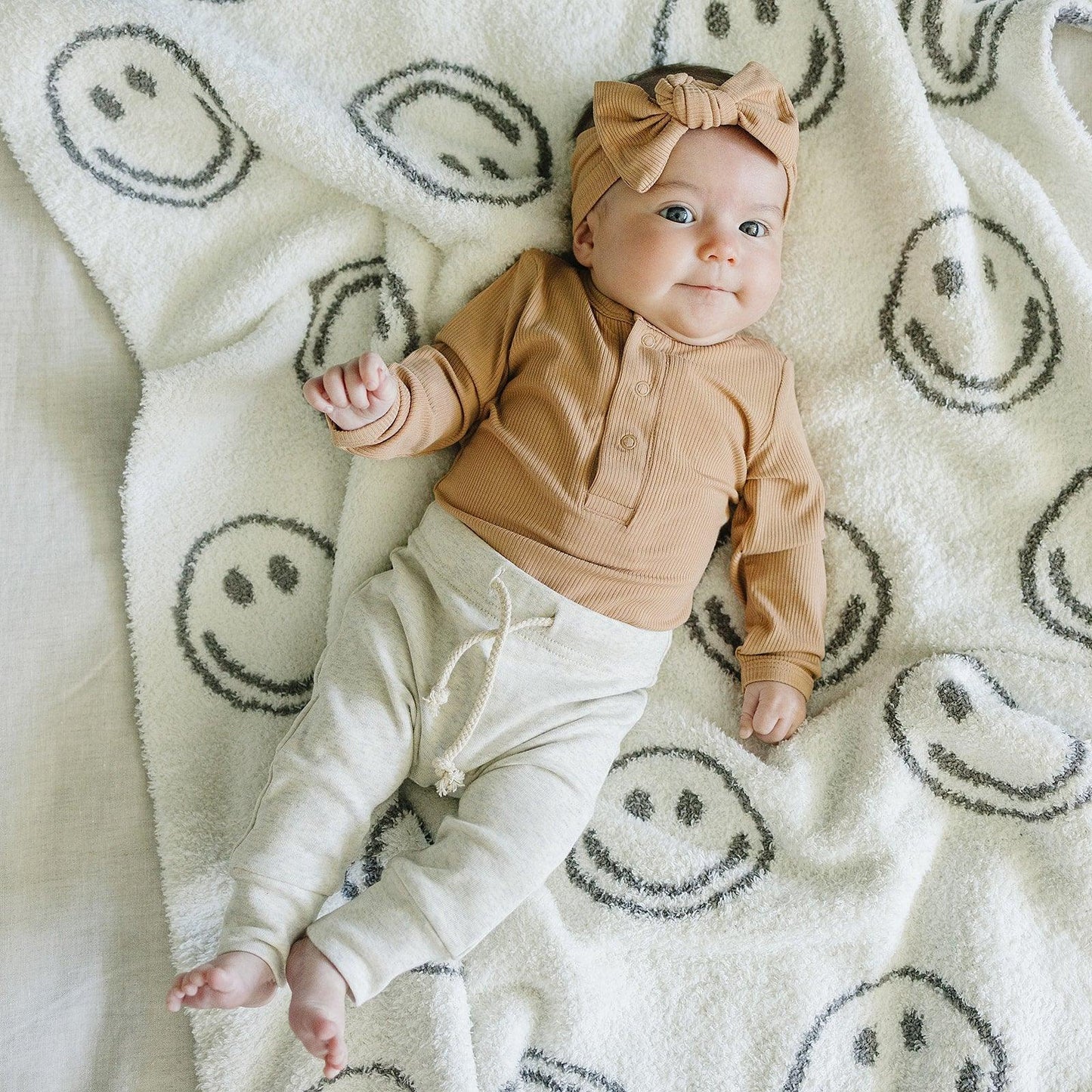 Latte Bamboo Snap Long Sleeve Ribbed Bodysuit - Little Joy Co.