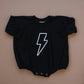 Lightning Bolt Bamboo Sweatshirt Romper - Little Joy Co.