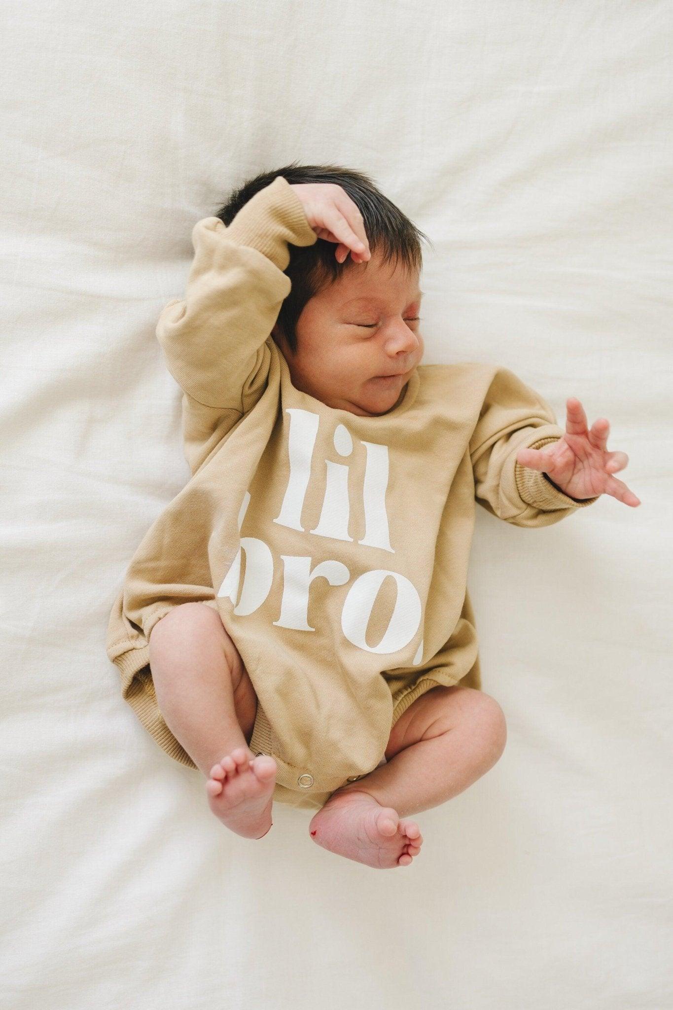 Lil Bro Sweatshirt Romper - more colors - Little Joy Co.