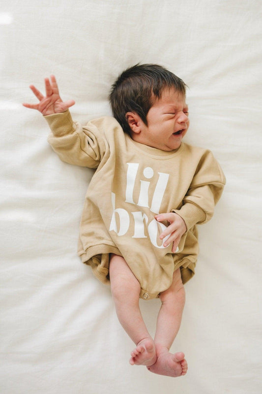 Lil Bro Sweatshirt Romper - more colors - Little Joy Co.