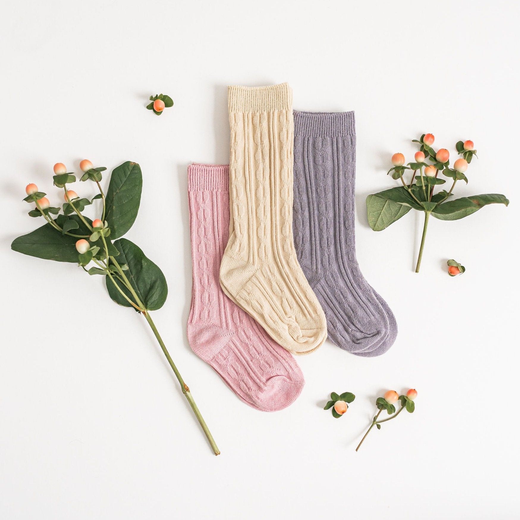 LLB Cable Knit Knee High Socks - Little Joy Co.