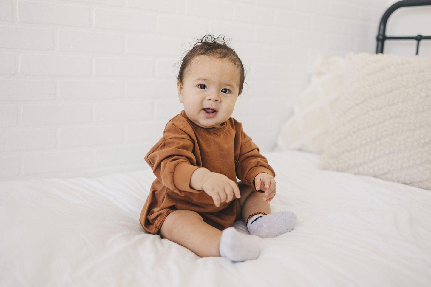 Long - Sleeved Pocket Tee Romper - Little Joy Co.