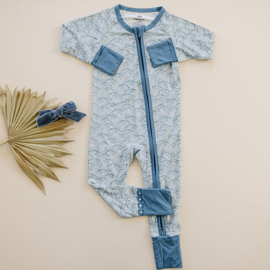 Making Waves Bamboo Zippy Romper - Little Joy Co.