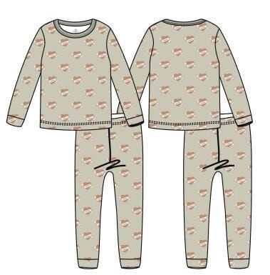 Mama Tattoo Hearts 2pc Bamboo Pajama Set - Little Joy Co.