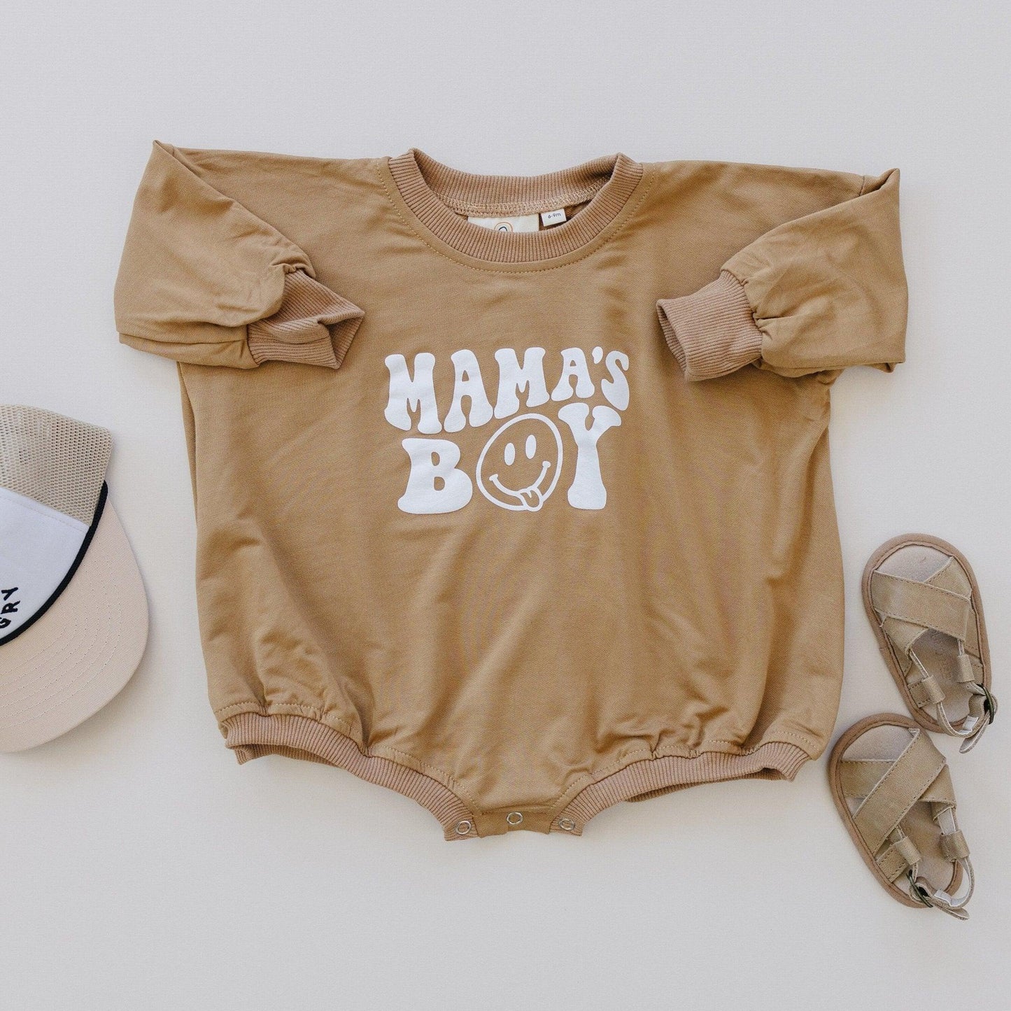 Mama's Boy Bamboo Sweatshirt Romper - more colors - Little Joy Co.