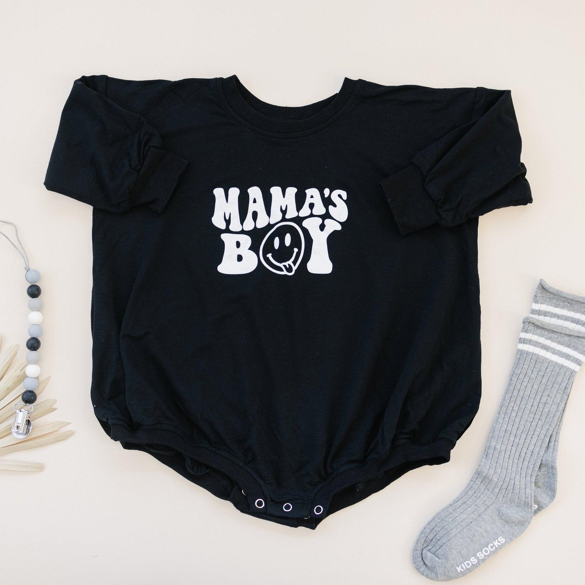 Mama's Boy Bamboo Sweatshirt Romper - more colors - Little Joy Co.