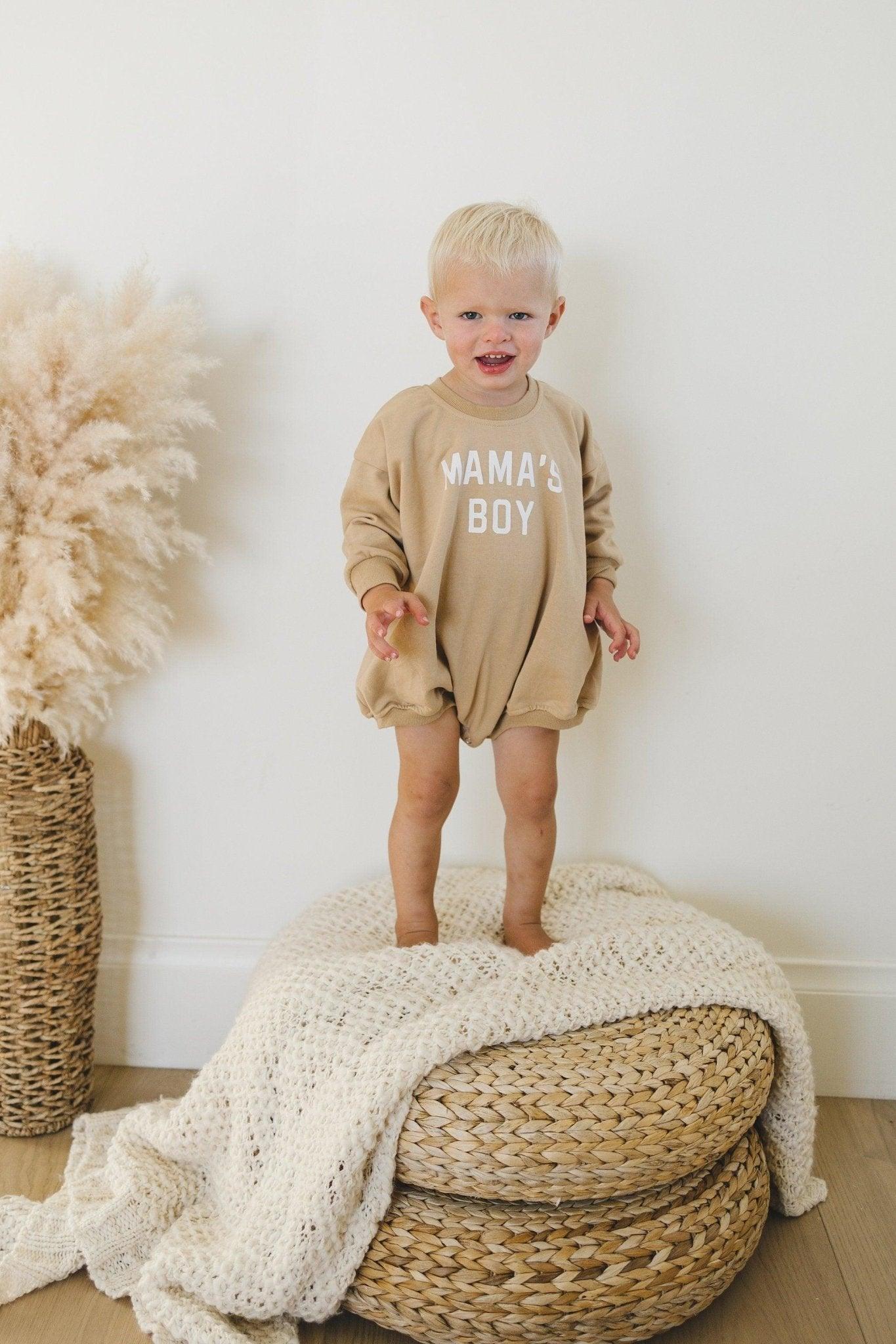 Mama's Boy Sweatshirt Romper - more colors - Little Joy Co.