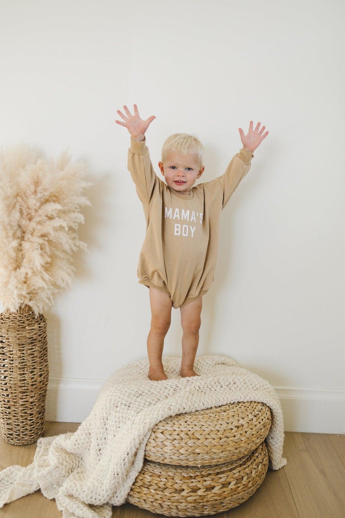 Mama's Boy Sweatshirt Romper - more colors - Little Joy Co.