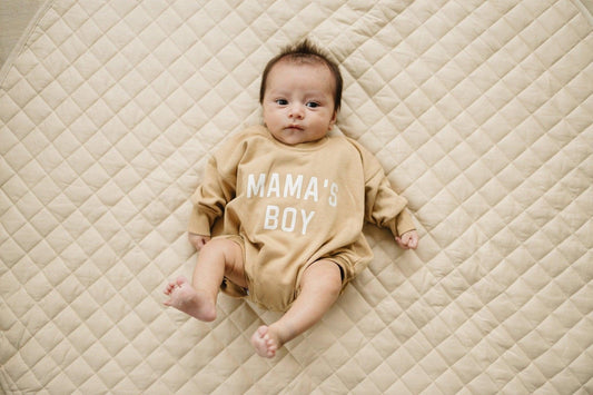 Mama's Boy Sweatshirt Romper - more colors - Little Joy Co.