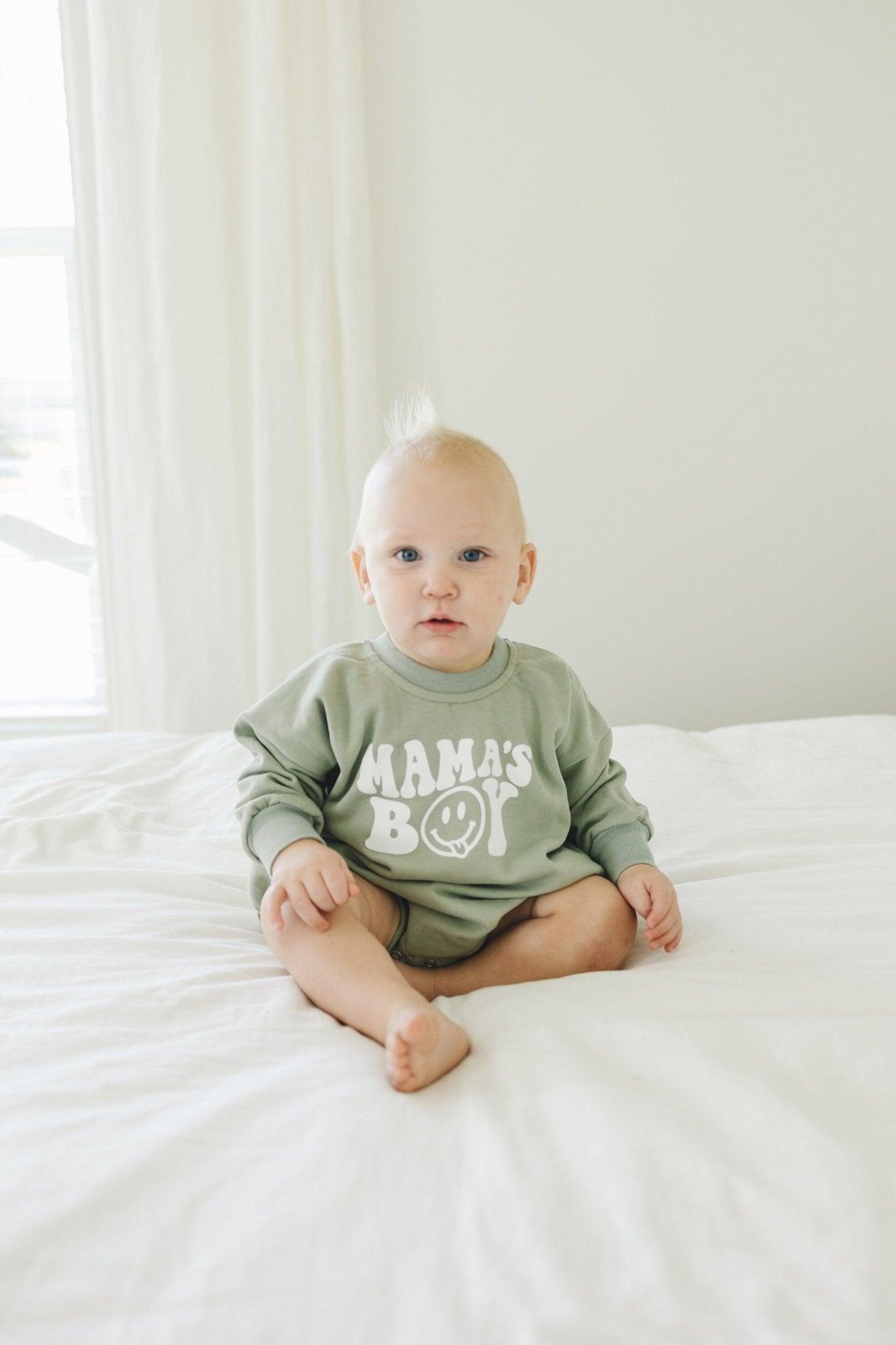 Mama's Boy Sweatshirt Romper - more colors - Little Joy Co.