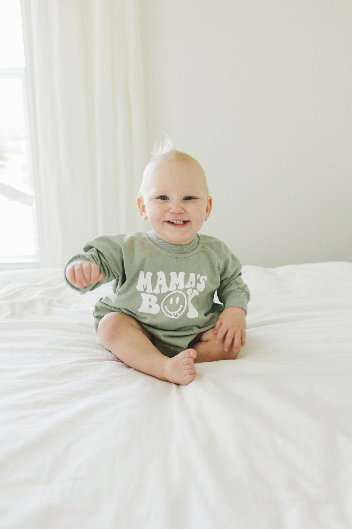 Mama's Boy Sweatshirt Romper - more colors - Little Joy Co.