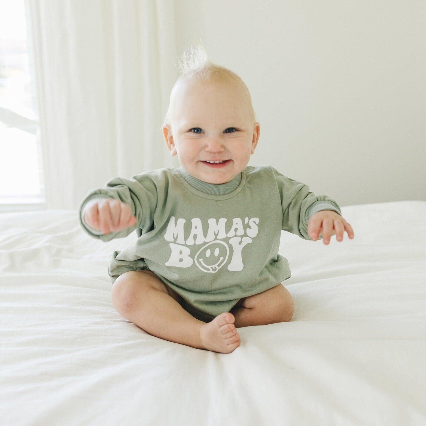 Mama's Boy Sweatshirt Romper - more colors - Little Joy Co.