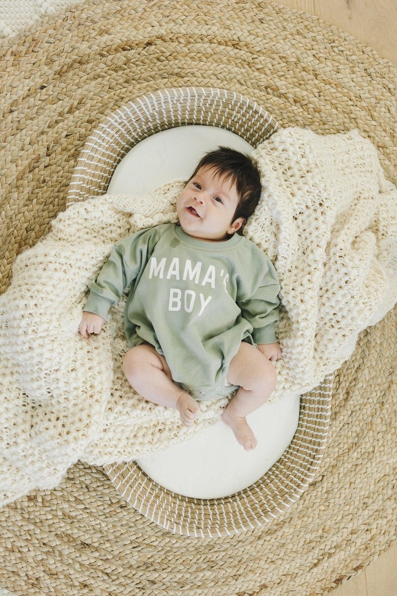 Mama's Boy Sweatshirt Romper - more colors - Little Joy Co.