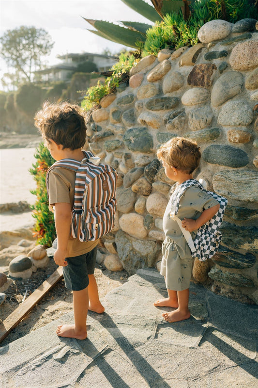 Mini-Rucksack mit Streifen in Sonnenuntergangs-Optik