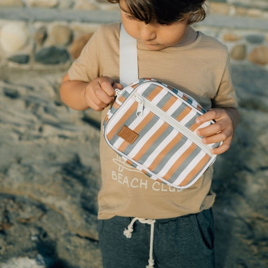 Mini-Gürteltasche mit Streifen in Sonnenuntergangs-Optik