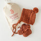 Merino Wool Bonnet & Bootie Set | Cinnamon