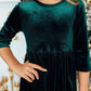 Hunter Green Velvet Twirl Dress
