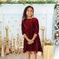 Cranberry Velvet Sequin Dress