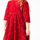 Red Velvet Sequin Dress