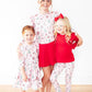 Pink Christmas 3/4 Sleeve Ruffle Twirl Dress