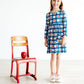Plaid Apples L/S Pocket Twirl Dress