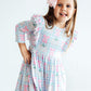 Pumpkin Picnic 3/4 Sleeve Ruffle Twirl Dress