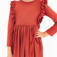 Pumpkin Spice L/S Ruffle Twirl Dress