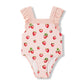 Strawberry Ruffle Square Neck Swimsuit