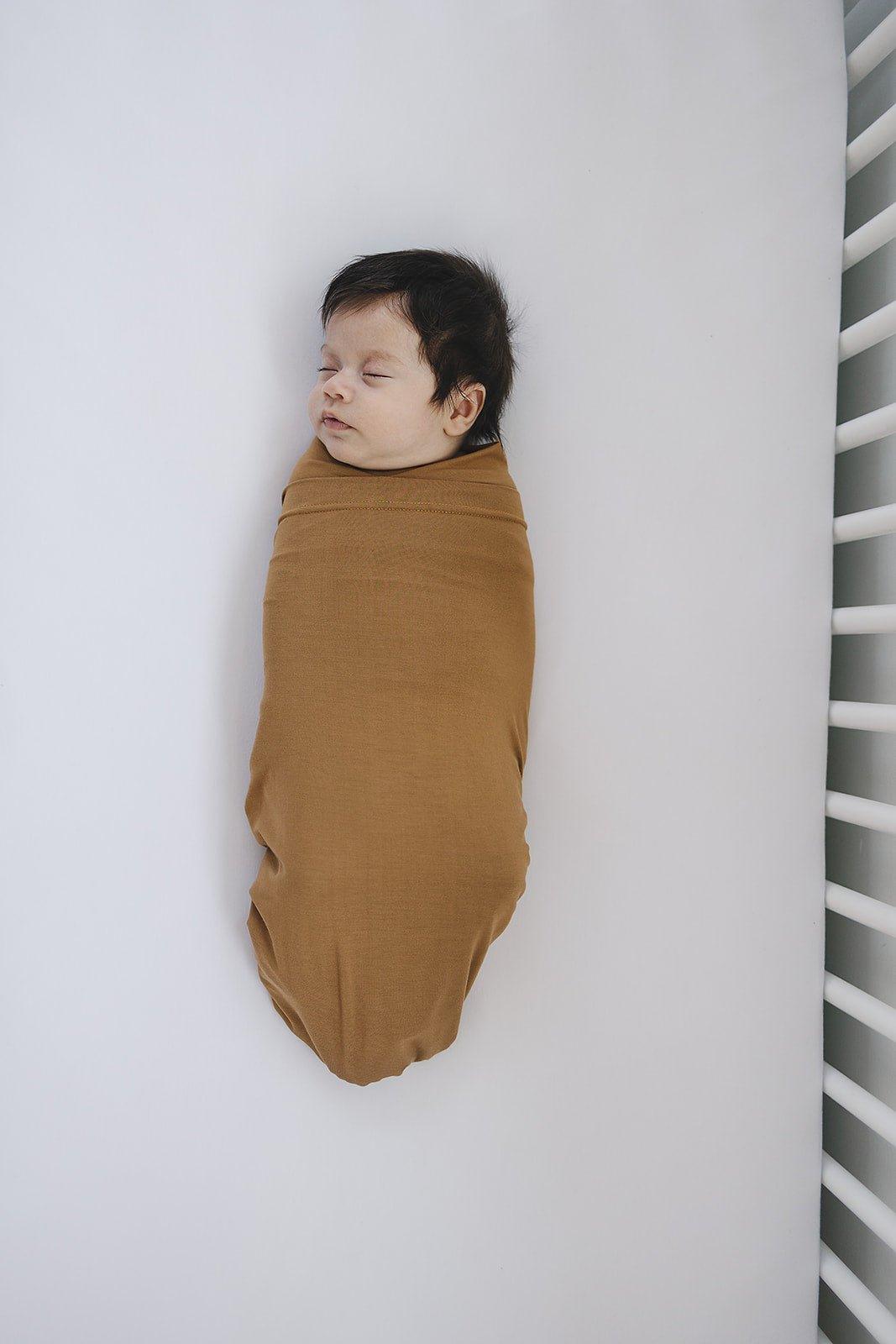 Mustard Bamboo Stretch Swaddle - Little Joy Co.