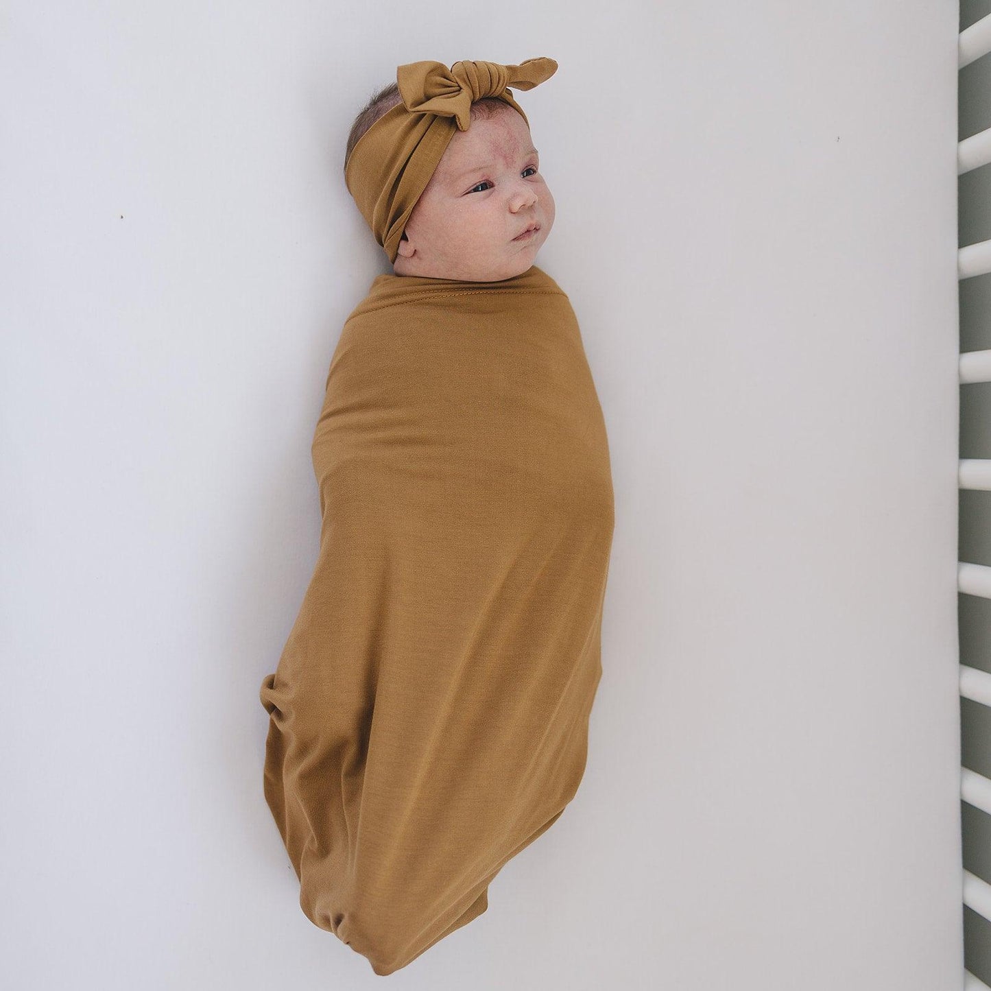 Mustard Bamboo Stretch Swaddle - Little Joy Co.