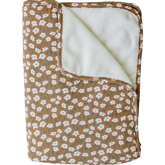 Mustard Floral Bamboo Fleece Quilt - Little Joy Co.