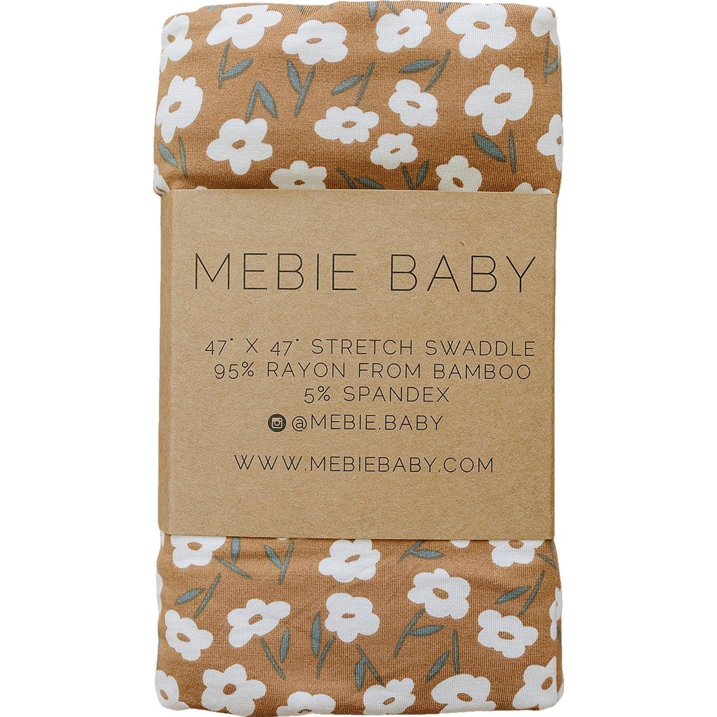 Mustard Floral Bamboo Stretch Swaddle - Little Joy Co.