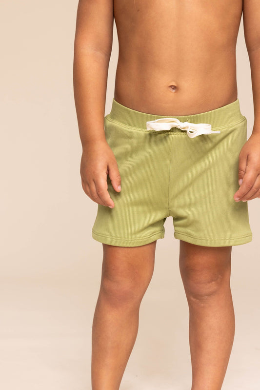 Boy's Euro Short | Green Ribbed