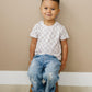 Neutral Checkered Bamboo Tee - Little Joy Co.