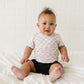 Neutral Checkered Bamboo Tee - Little Joy Co.