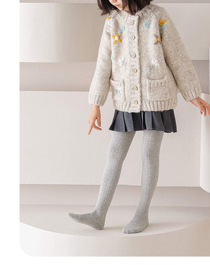 Little Love Bug Cable Knit Tights - Little Joy Co.