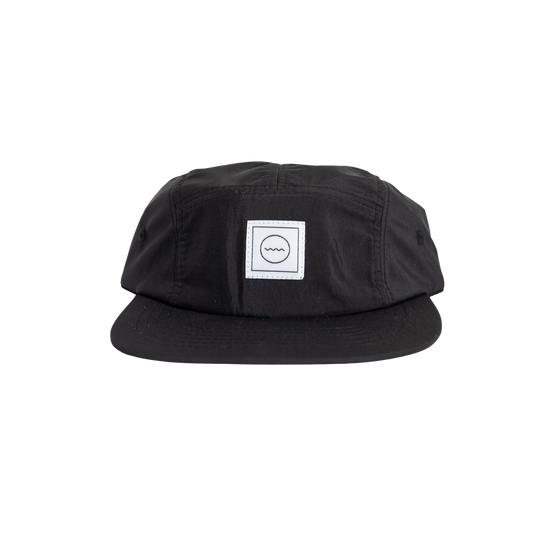 Nylon Five-Panel Hat in Coal