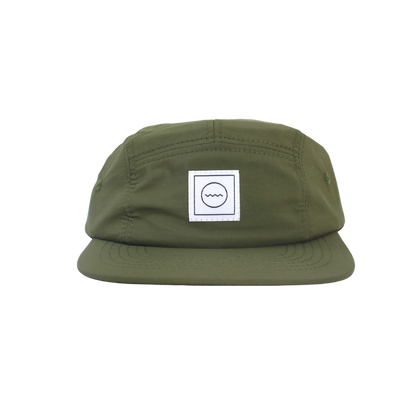 Nylon Five-Panel Hat in Moss