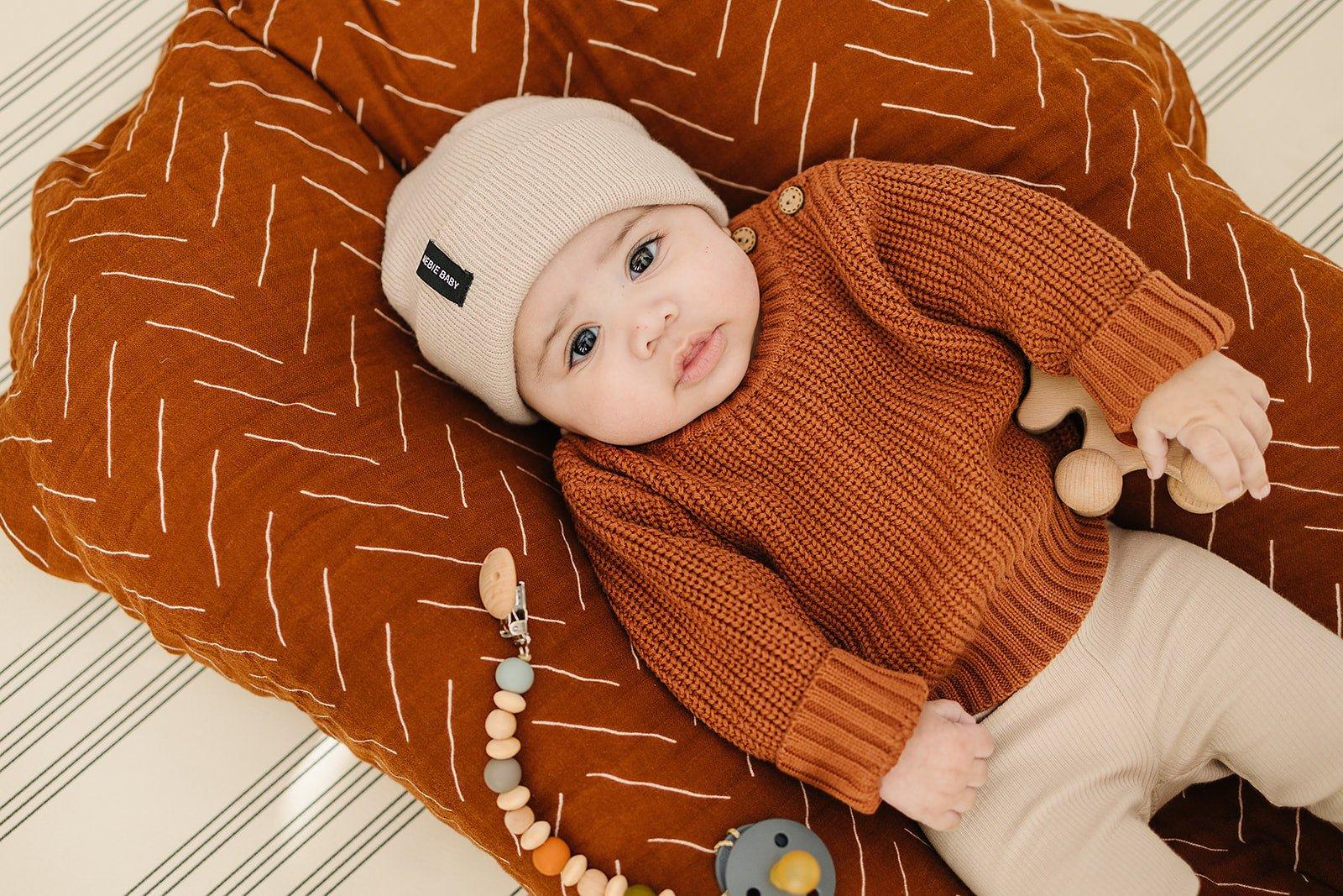 Oatmeal Mebie Baby Beanie - Little Joy Co.