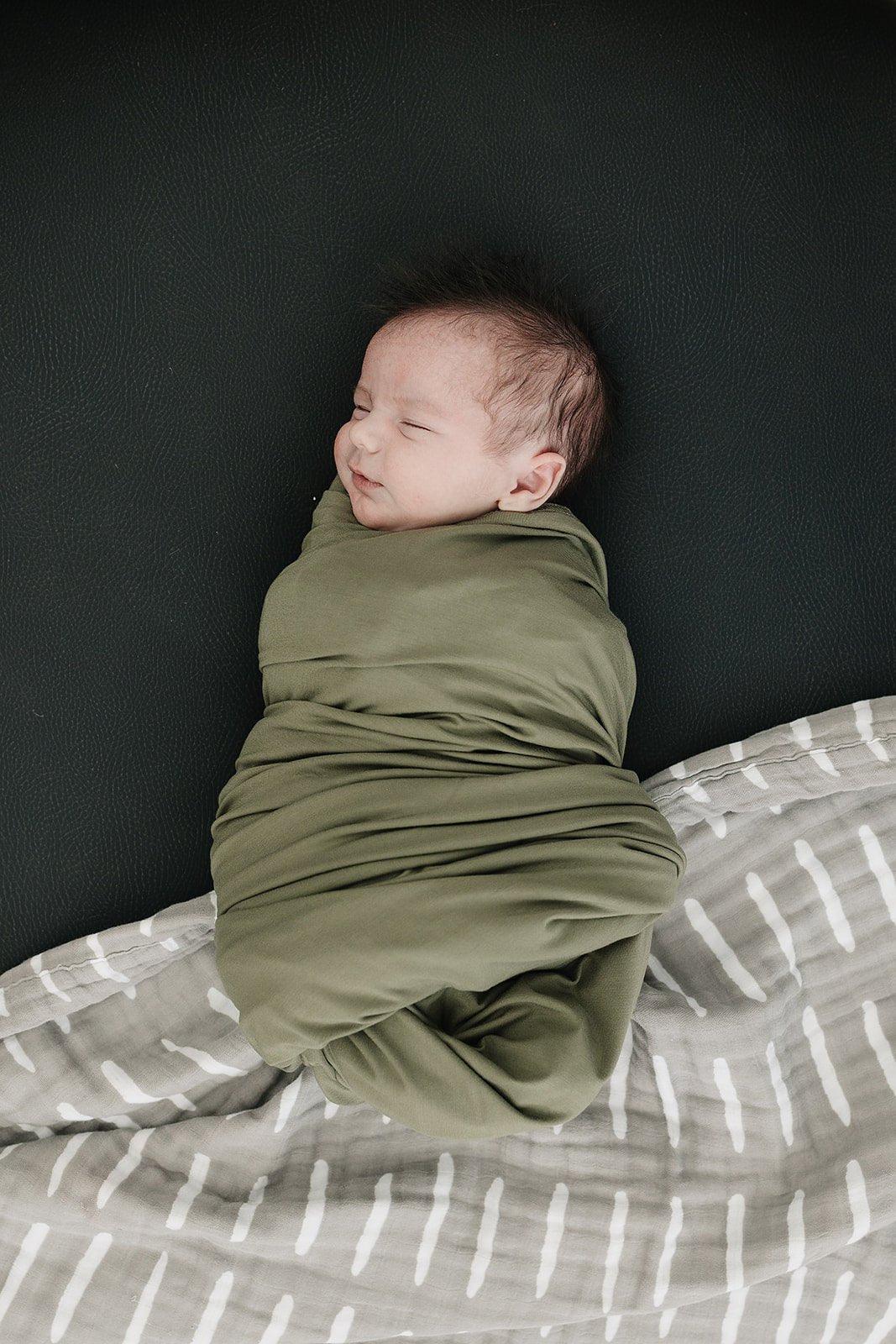 Olive Bamboo Stretch Swaddle - Little Joy Co.