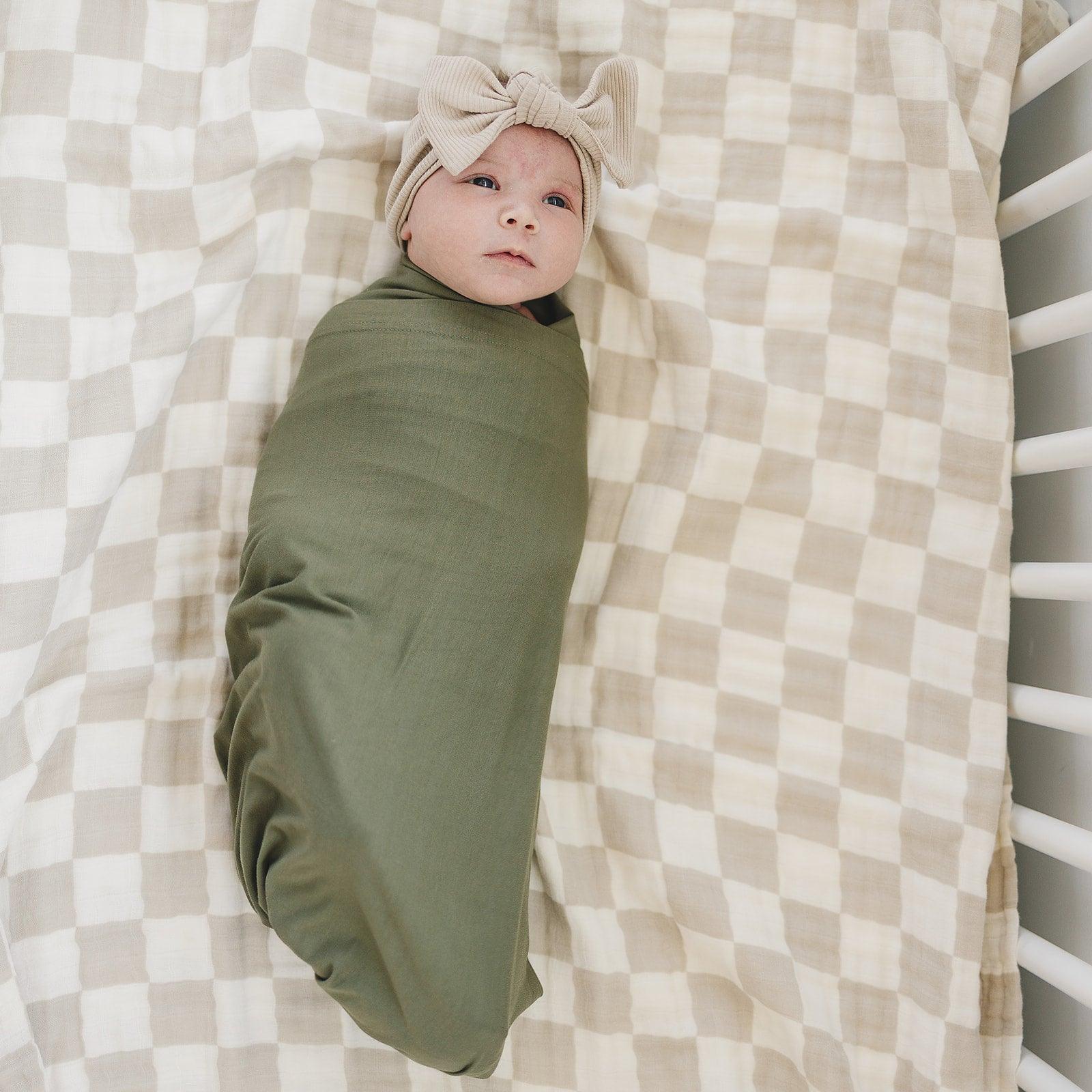 Olive Bamboo Stretch Swaddle - Little Joy Co.