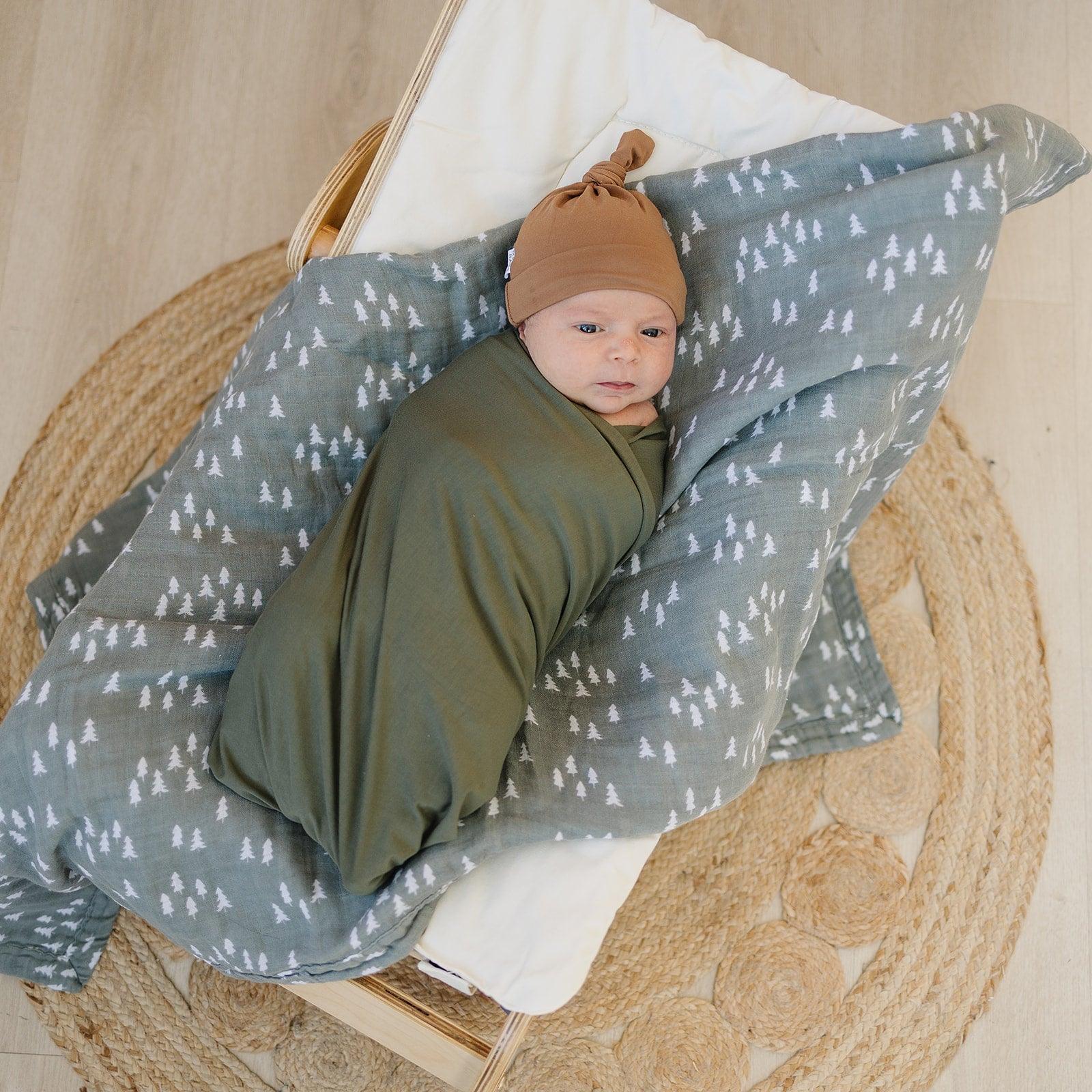 Olive Bamboo Stretch Swaddle - Little Joy Co.