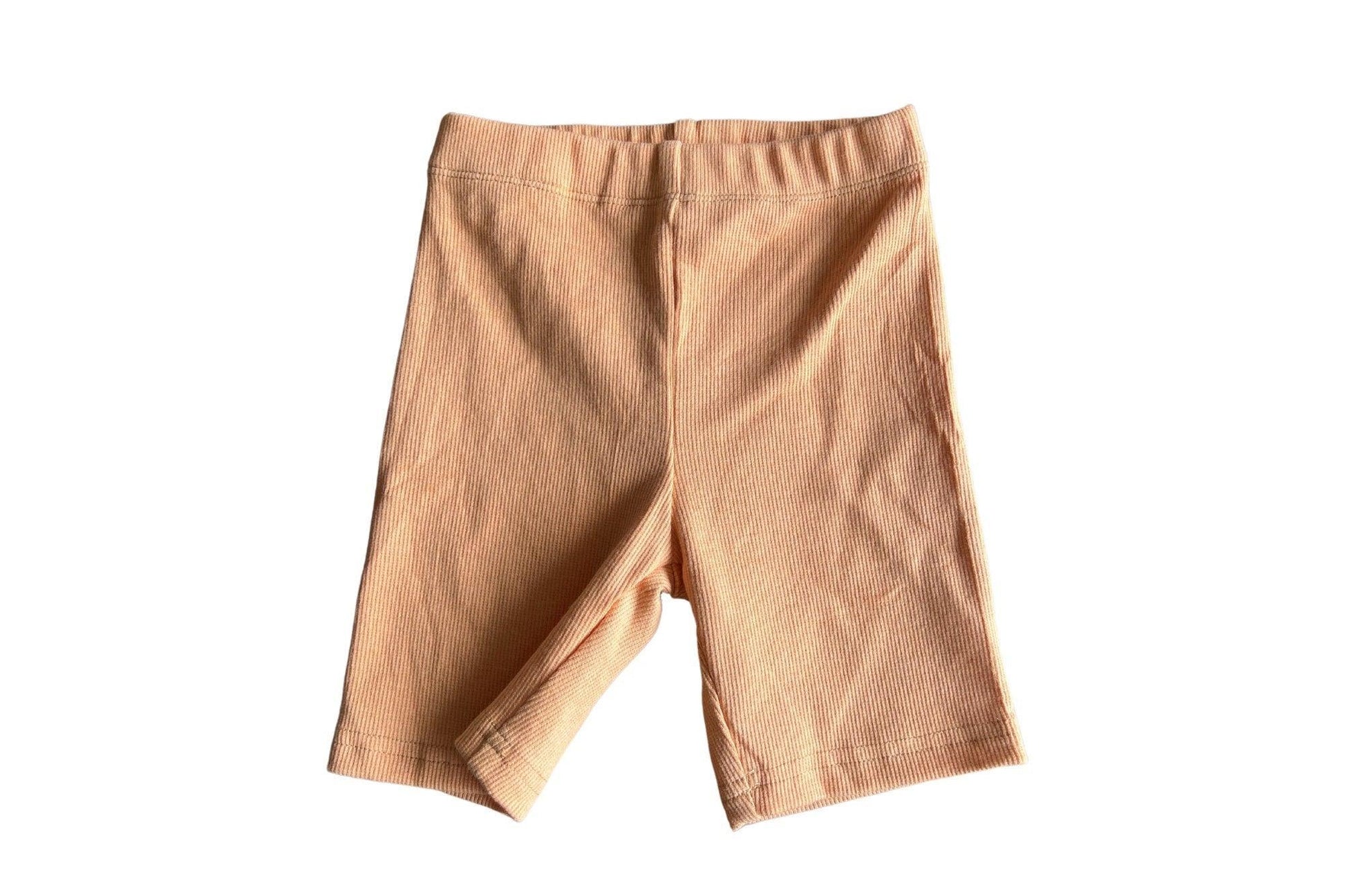 Orange Ribbed Bike Shorts - Little Joy Co.