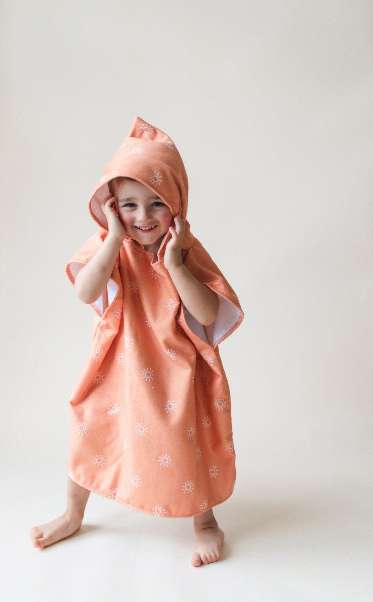 Orange Sun Beach Towel Poncho - Little Joy Co.