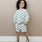 Organic Cotton Checkered Crewneck & Shorts Set - Little Joy Co.