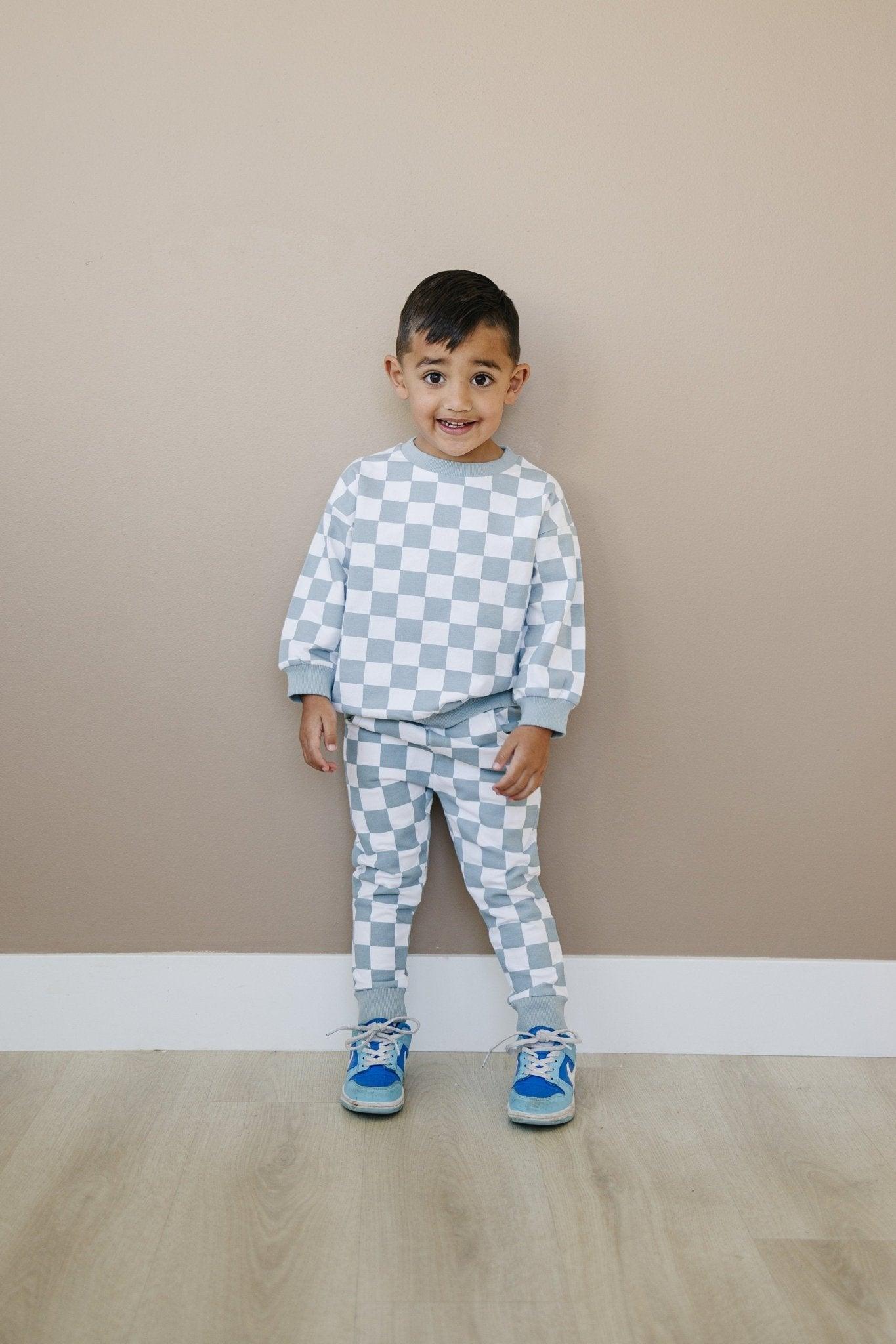 Organic Cotton Checkered Jogger Set - more colors - Little Joy Co.