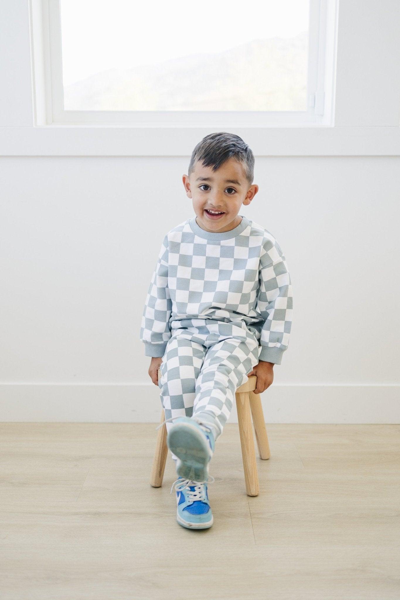 Organic Cotton Checkered Jogger Set - more colors - Little Joy Co.